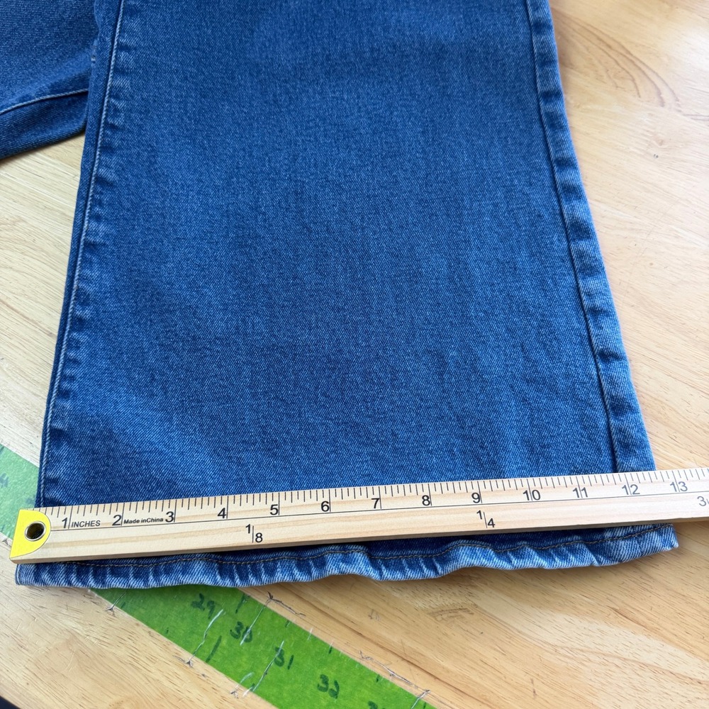 Good American Palazzo WIDE LEG Boot Blue Jeans Womens 10/30 FLARE High Rise - Picture 9 of 13